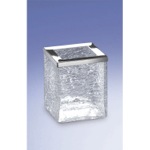 Toothbrush Holder, Windisch 91149, Free Standing Crackled Glass Square Toothbrush Holder