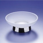 Windisch 92117M Round Contemporary Clear Crystal Glass Soap Dish