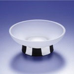 Windisch 92117M Round Contemporary Clear Crystal Glass Soap Dish