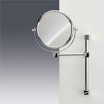 Windisch 991402 Wall Mounted Double Face 3x, 5x, or 7x Brass Magnifying Mirror