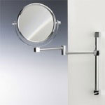 Windisch 991403 Brass Wall Mounted Double Face 3x, 5x, 5xop, or 7x Magnifying Mirror