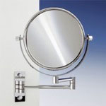 Windisch 99145 Brass Wall Mounted Extendable Double Face 3x, 5x, 5op, or 7xop Magnifying Mirror