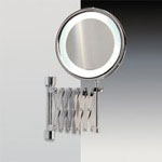 Makeup Mirror, Windisch 99188, Wall Mounted Brass Extendable Lighted 3x or 5x Magnifying Mirror