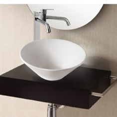 Round White Ceramic Vessel Bathroom Sink