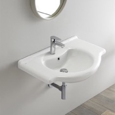 Rectangular White Ceramic Wall Mounted or Drop In Sink