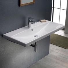Wall Mount Sink - ADA, 32 inch, Rectangular, Modern, Ceramic