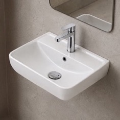 Wall Mount Sink - 20 inch, Modern, Ceramic