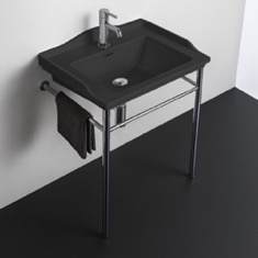 Black Transitional Console Sink, 26 inch