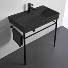Black Console Sink, Modern, 32 inch