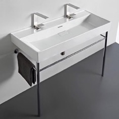 Double Trough Console Sink, 40 inch