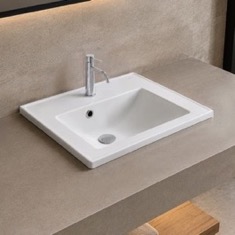 Drop In Sink - Modern, 18 inch, Rectangular, Ceramic