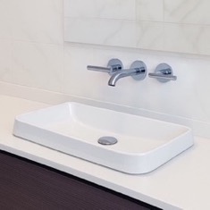 Rectangular White Ceramic Drop In Sink