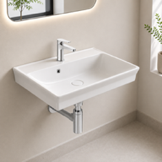 Wall Mount Sink - 24 inch, Rectangular, Modern, Ceramic