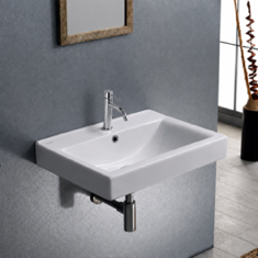 Wall Mount Sink - ADA, 24 inch, Rectangular, Modern, Ceramic