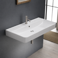 Wall Mount Sink - ADA, 32 inch, Rectangular, Modern, Ceramic
