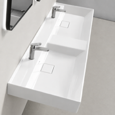 Double Ceramic Wall Mounted or Drop In Sink