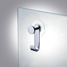 Suction Pad Hook in Chrome, Gold Finish