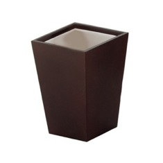 Square Tanganika Wood Toothbrush Holder