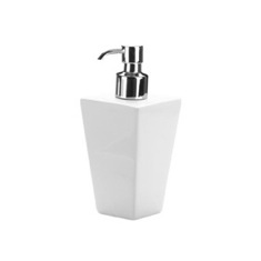 Soap Dispenser, Square, White Pottery