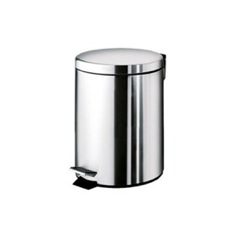 Round Polished Chrome Waste Bin With Pedal