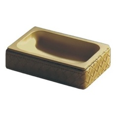 Gold Finish Faux Leather Soap Dish