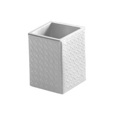 Square Faux Leather Toothbrush Holder