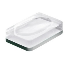 Transparent Rectangle Countertop Soap Dish