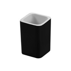Square Black Toothbrush Holder