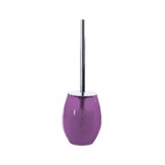Toilet Brush - Purple, Crackled Glass, Modern, Round