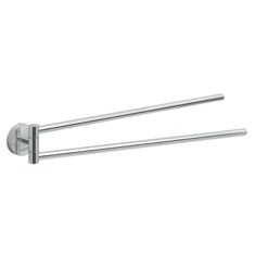 Towel Bar - Double, Chrome, 14 inch, Modern, Swivel