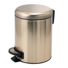 Matte Gold Finish Floor Standing Stainless Steel Waste Basket