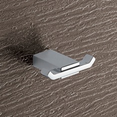 Double Bathroom Hook, Polished Chrome