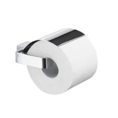 Square Polished Chrome Toilet Roll Holder With Cover