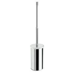 Toilet Brush Holder, Free Standing, Chrome with Telescopic Handle
