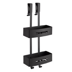 Matte Black Door Hanging Double Shower Basket
