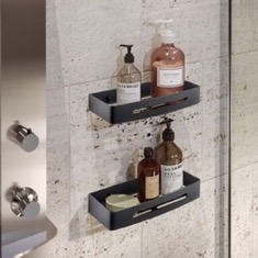 Set of Matte Black Shower Baskets