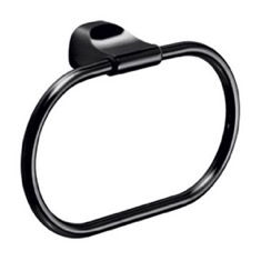 Modern Round Matte Black Towel Ring