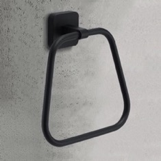 Matte Black Modern Towel Ring
