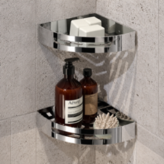 Set of Chrome Corner Shower Baskets