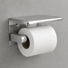 Modern Chrome Toilet Paper Holder With Shelf