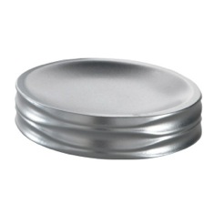 Round Thermoplastic Resin Soap Dish in Silver Finish