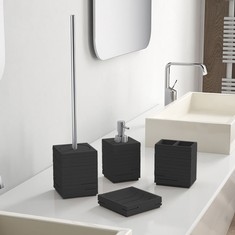 Quadrotto Black Bathroom Accessory Set