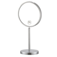 Round Countertop 3x Makeup Mirror, Chrome