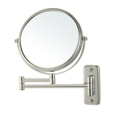 Wall Mounted 3x Makeup Mirror, Satin Nickel