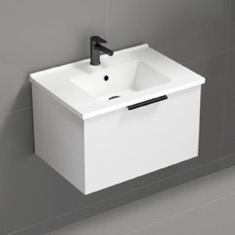 Wall Mounted Small Bathroom Vanity, Modern, 26 inch
