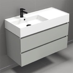 Wall Mounted Bathroom Vanity, Modern, 40 inch
