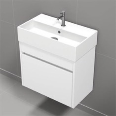 Small Bathroom Vanity, Floating, Modern, 24 inch