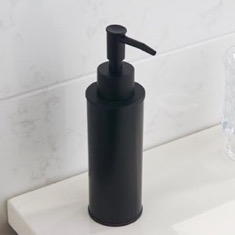 Soap Dispenser, Round, Modern, Matte Black