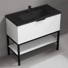 Free Standing Bathroom Vanity, Modern and Shelf, 40 inch