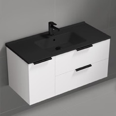 Wall Mounted Bathroom Vanity, Modern, 40 inch